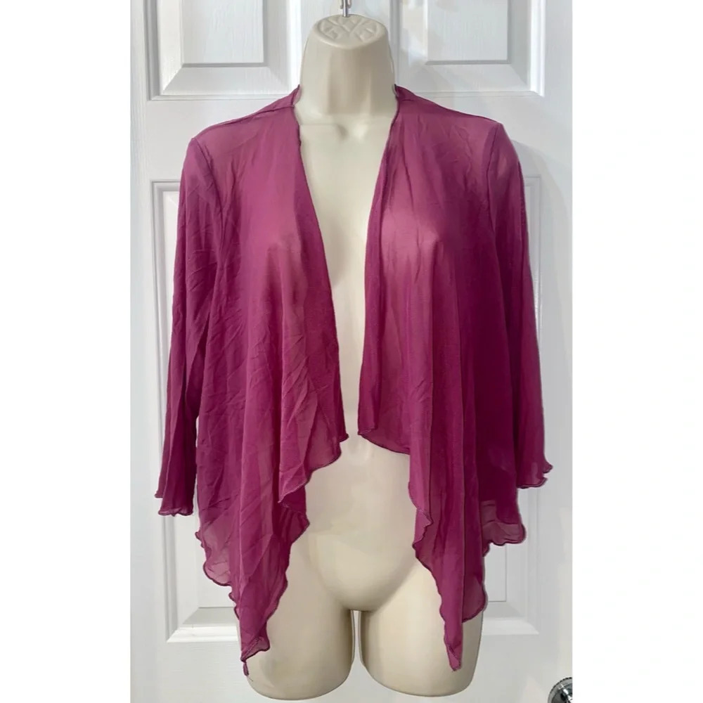 Connect Apparel Petite Burgundy Jacket Dress CoverUp